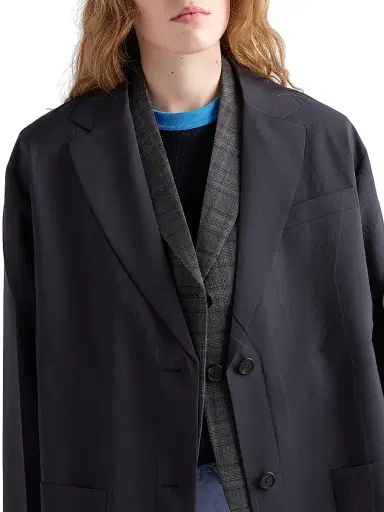 Prada Women's Single-Breasted Light Wool Coat - Blue - Size 2 | Thumbnail 5