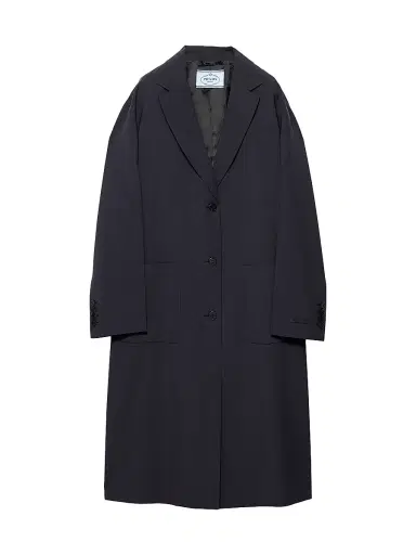 Prada Women's Single-Breasted Light Wool Coat - Blue - Size 2 | Thumbnail 1