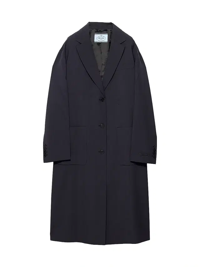 Women's Single-Breasted Light Wool Coat - Blue