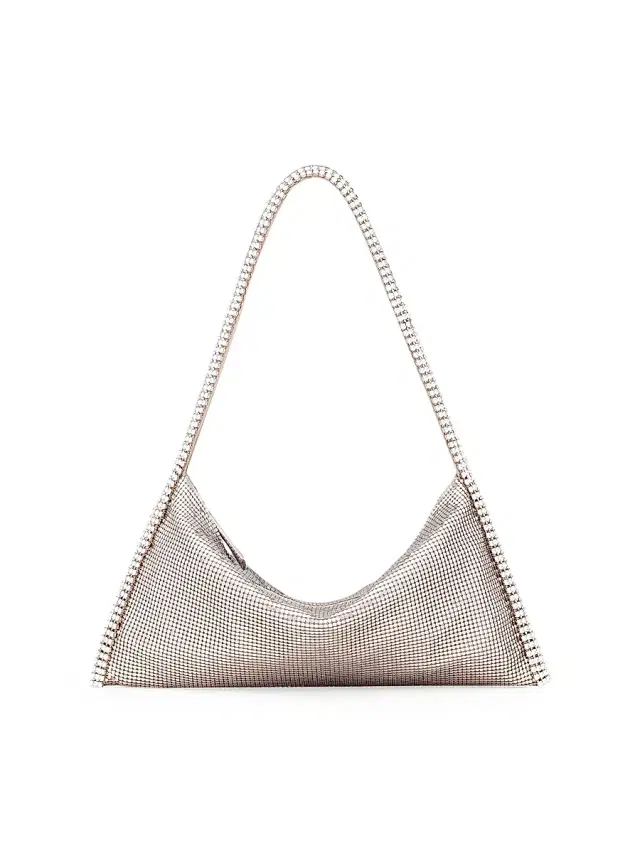 Women's Your Best Friend La Grande Crystal Metal Shoulder Bag - Mercury