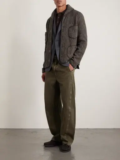 RRL Shawl-Collar Jacquard-Knit Wool and Cashmere-Blend Cardigan - Men | Thumbnail 2