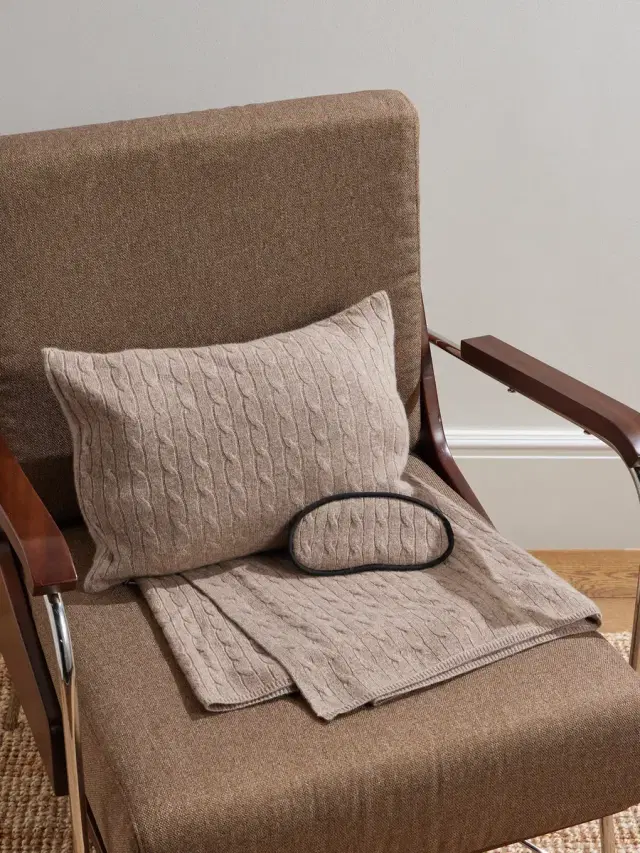 Cable-Knit Cashmere Travel Accessories Set - Men