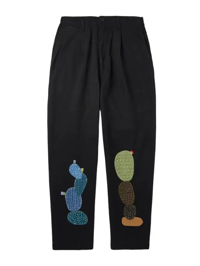 Nime Wide-Leg Appliquéd Cotton-Twill Trousers - Men