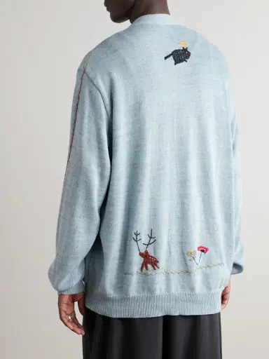 KAPITAL Embroidered Chambray and Cotton Cardigan - Men | Thumbnail 3 KAPITAL Embroidered Chambray and Cotton Cardigan - Men | Thumbnail 3