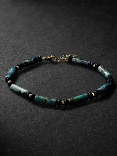 JIA JIA 14-Karat Gold, Turquoise and Onyx Bracelet - Men | Thumbnail 1 JIA JIA 14-Karat Gold, Turquoise and Onyx Bracelet - Men | Thumbnail 1