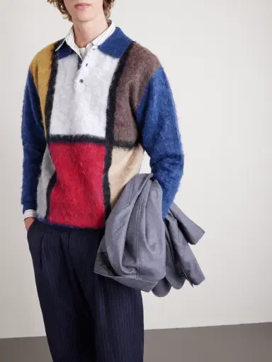 Beams Plus Colour-Block Polo Sweater - Men | Thumbnail 3 Beams Plus Colour-Block Polo Sweater - Men | Thumbnail 3