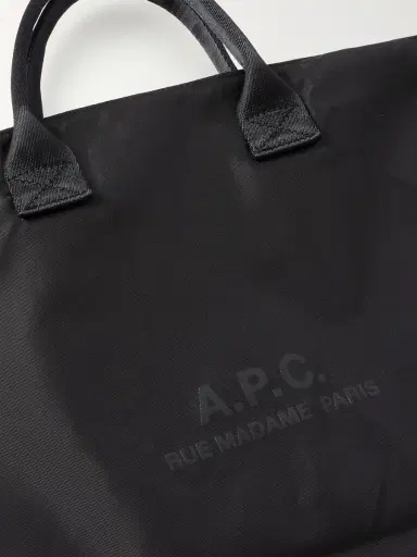 A.P.C. Webbing-Trimmed Logo-Print Shell Messenger Bag - Men | Thumbnail 4