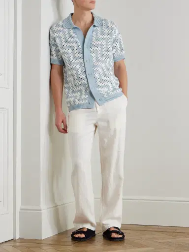 Frescobol Carioca Pinto Crocheted Cotton Shirt - Men | Thumbnail 2