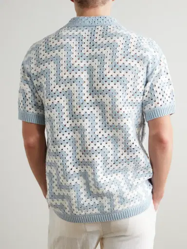 Frescobol Carioca Pinto Crocheted Cotton Shirt - Men | Thumbnail 3