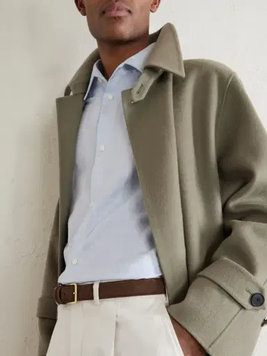 MR P. Cutaway-Collar Cotton, Linen and Cashmere-Blend Shirt - Men | Thumbnail 5