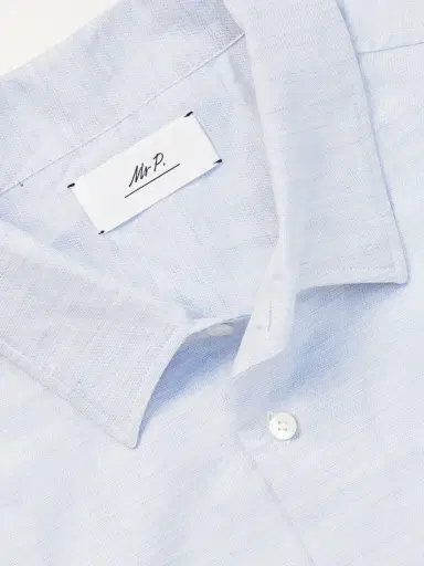 MR P. Cutaway-Collar Cotton, Linen and Cashmere-Blend Shirt - Men | Thumbnail 6
