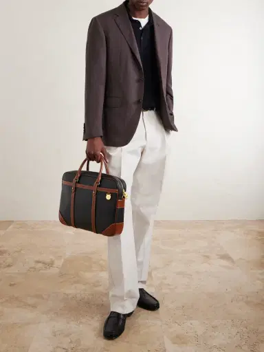Mulberry Heritage Leather-Trimmed Scotchgrain Briefcase - Men | Thumbnail 2 Mulberry Heritage Leather-Trimmed Scotchgrain Briefcase - Men | Thumbnail 2