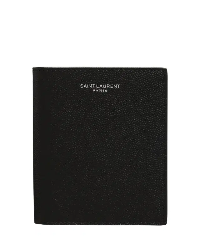 Saint Laurent Men's YSL Pebbled Leather Wallet