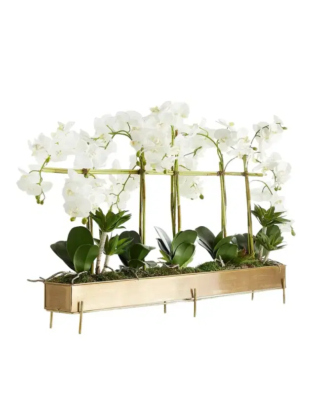 John-Richard Collection Rows Of Orchids Faux-Floral Arrangement