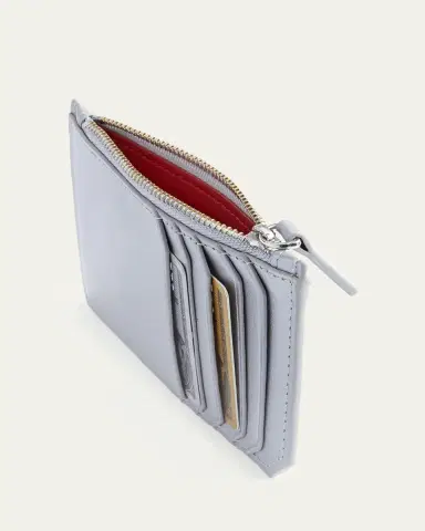 ROYCE New York Monogrammed Zippered Leather Credit Card Case, Personalized | Thumbnail 2