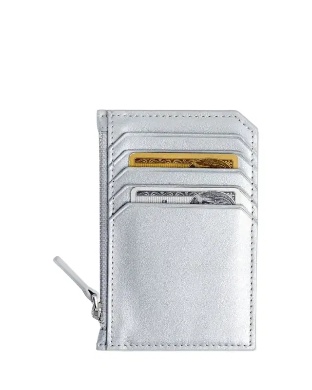 ROYCE New York Monogrammed Zippered Leather Credit Card Case, Personalized