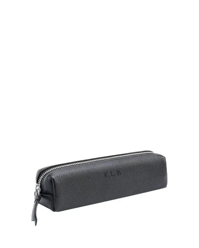 ROYCE New York Pebbled Leather Pencil Case, Personalized