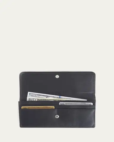 ROYCE New York Monogrammed RFID Blocking Leather Clutch Wallet, Personalized | Thumbnail 2