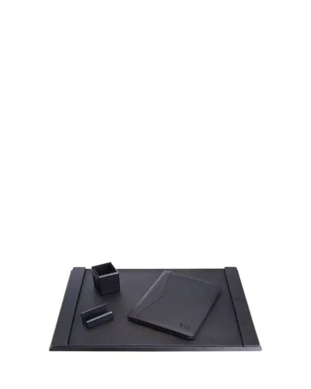 Royce New York Monogrammed Leather Executive Portfolio & Desk Accesory Set, Personalized
