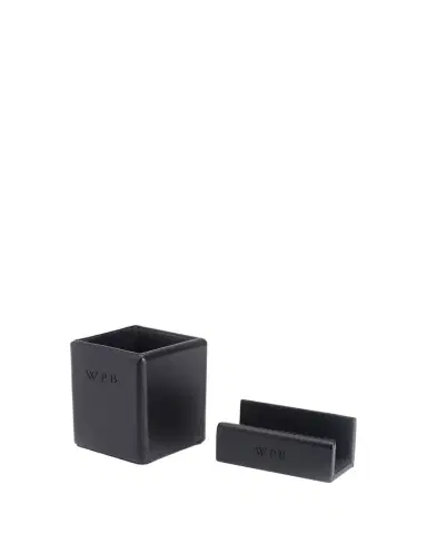 Royce New York Monogrammed Leather Executive Desk Accessory Set, Personalized | Thumbnail 1