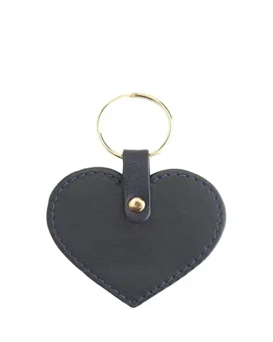 Royce New York Monogrammed Leather Heart-Shaped Key Chain, Personalized | Thumbnail 1