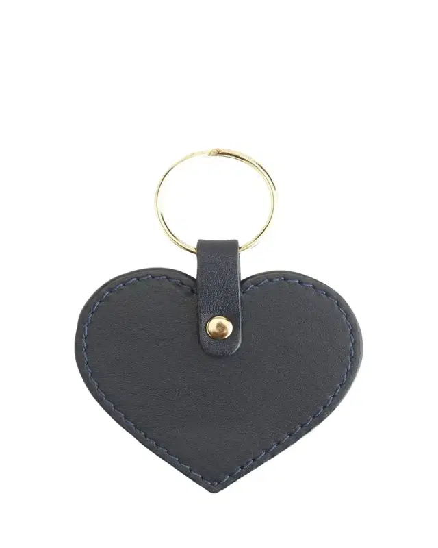 Royce New York Monogrammed Leather Heart-Shaped Key Chain, Personalized