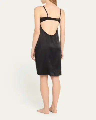 Kiki De Montparnasse Lace-Trim Sweetheart Silk Cocktail Dress | Thumbnail 3 Kiki De Montparnasse Lace-Trim Sweetheart Silk Cocktail Dress | Thumbnail 3