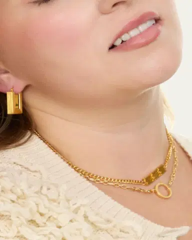 Gwen Beloti Lina Boxy Rectangle Hoop Earrings | Thumbnail 2
