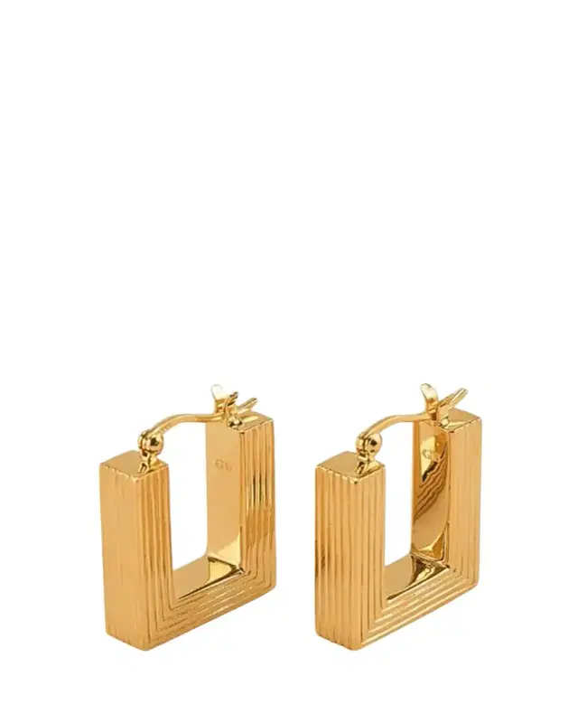 Gwen Beloti Lina Boxy Rectangle Hoop Earrings