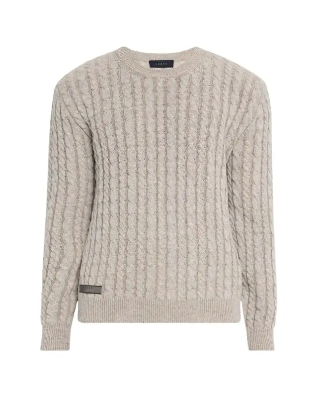 Sease Men's Linen-Cashmere Cable Sweater