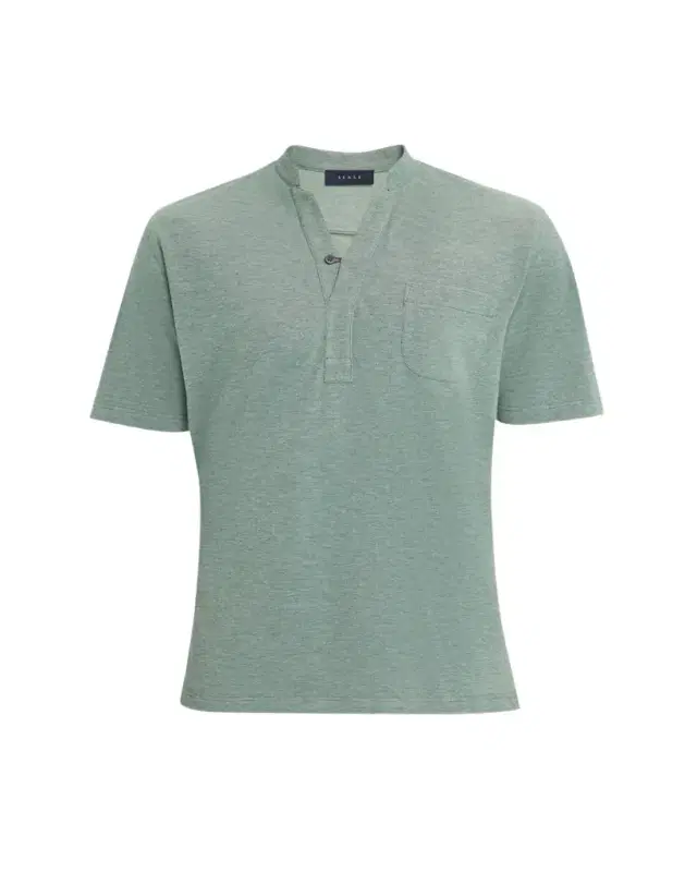 Men's Fish Tail V-Neck Pocket Polo Shirt