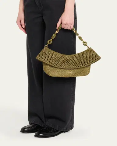 LOEWE x Paula's Ibiza Ola Small Shoulder Bag in Raffia and Leather | Thumbnail 2 LOEWE x Paula's Ibiza Ola Small Shoulder Bag in Raffia and Leather | Thumbnail 2