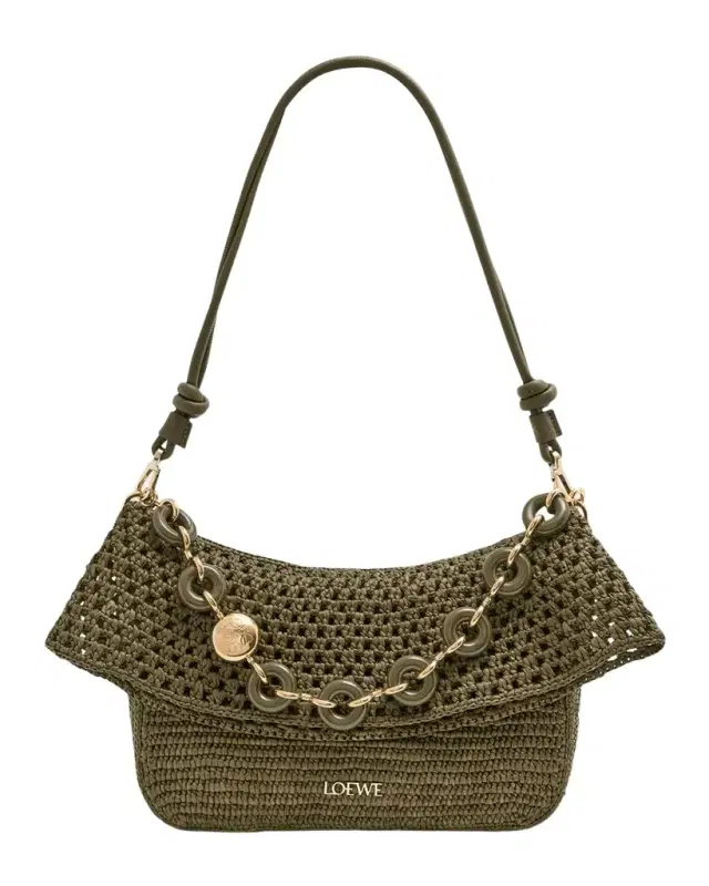 x Paula's Ibiza Ola Small Shoulder Bag in Raffia and Leather