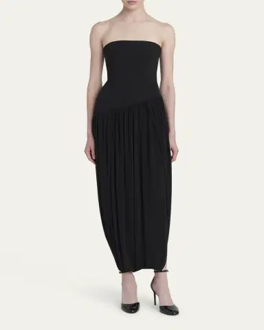 Ferragamo Strapless Drop-Waist Bubble Evening Gown | Thumbnail 2
