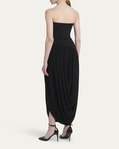 Ferragamo Strapless Drop-Waist Bubble Evening Gown | Thumbnail 3