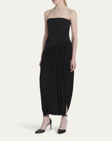 Ferragamo Strapless Drop-Waist Bubble Evening Gown | Thumbnail 4