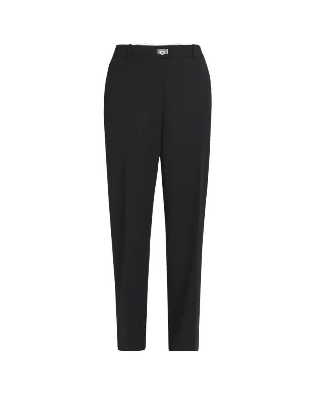 Turn-Lock Crepe Straight-Leg Pants