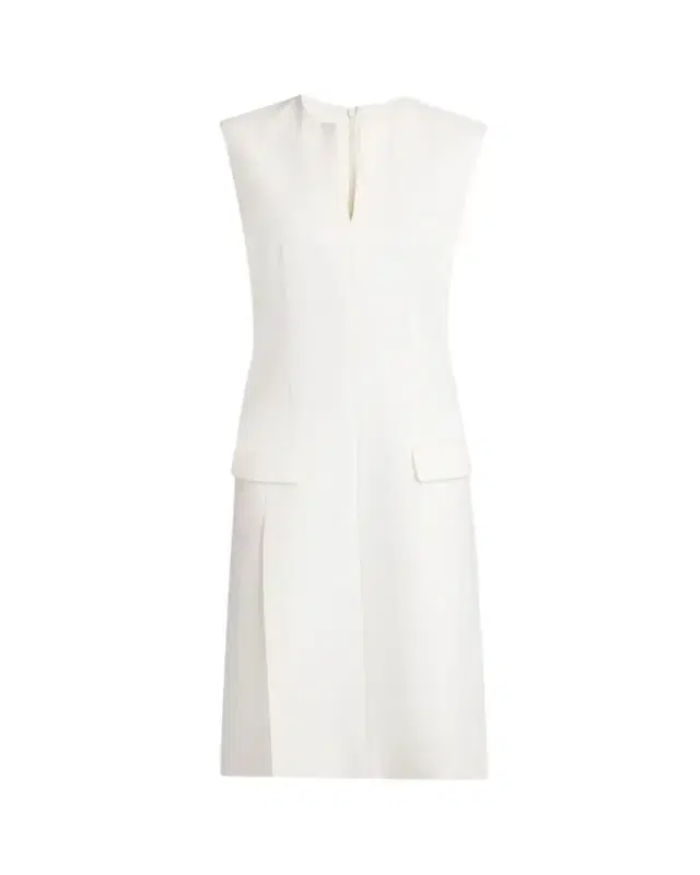 Ferragamo Split V-Neck Sleeveless Crepe Midi Dress