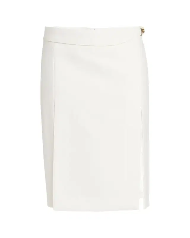 Twist-Lock Belted Slit Pencil Skirt