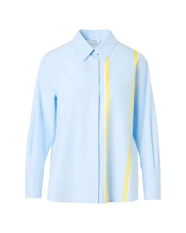 Striped Chambre Button-Down Tunic Blouse