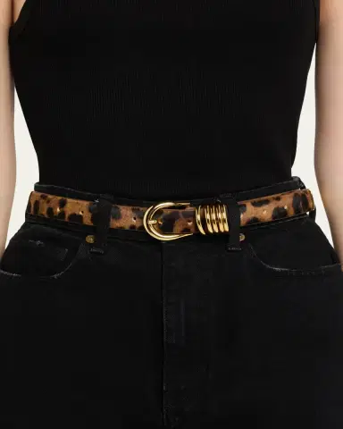 Déhanche Hollyhock Animal-Print Pony Hair Belt | Thumbnail 2