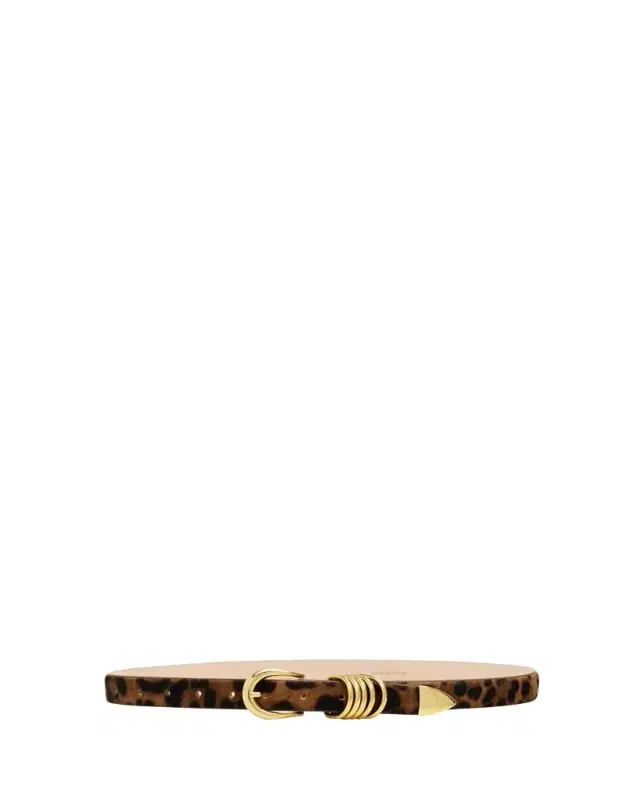 Hollyhock Animal-Print Pony Hair Belt