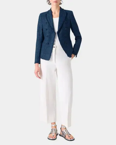 Akris punto Indian Silk Fringed Double-Breasted Blazer Jacket | Thumbnail 6 Akris punto Indian Silk Fringed Double-Breasted Blazer Jacket | Thumbnail 6