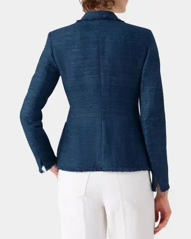 Akris punto Indian Silk Fringed Double-Breasted Blazer Jacket | Thumbnail 7 Akris punto Indian Silk Fringed Double-Breasted Blazer Jacket | Thumbnail 7