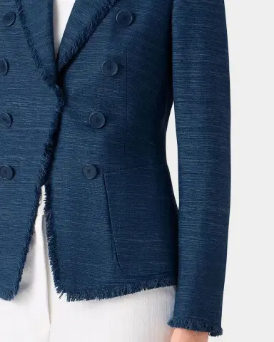Akris punto Indian Silk Fringed Double-Breasted Blazer Jacket | Thumbnail 9 Akris punto Indian Silk Fringed Double-Breasted Blazer Jacket | Thumbnail 9