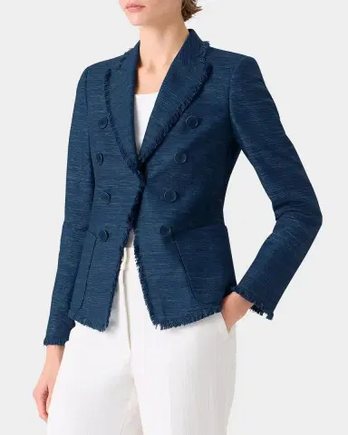 Akris punto Indian Silk Fringed Double-Breasted Blazer Jacket | Thumbnail 10 Akris punto Indian Silk Fringed Double-Breasted Blazer Jacket | Thumbnail 10