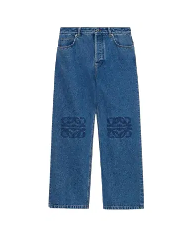 Loewe Men's Anagram Denim Baggy-Fit Jeans | Thumbnail 1 Loewe Men's Anagram Denim Baggy-Fit Jeans | Thumbnail 1