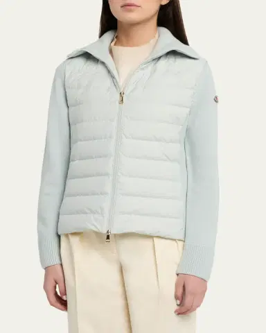 Moncler Padded Wool Zip-Up Cardigan | Thumbnail 4