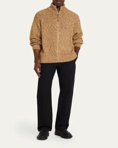 Loewe Men's Oversized Monogram Full-Zip Knit Cardigan | Thumbnail 2 Loewe Men's Oversized Monogram Full-Zip Knit Cardigan | Thumbnail 2