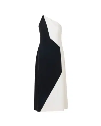 Akris High Plains Patchwork Crepe One-Shoulder Midi Dress | Thumbnail 1 Akris High Plains Patchwork Crepe One-Shoulder Midi Dress | Thumbnail 1